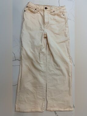 Soft Surroundings Cream Wide-Leg Jeans